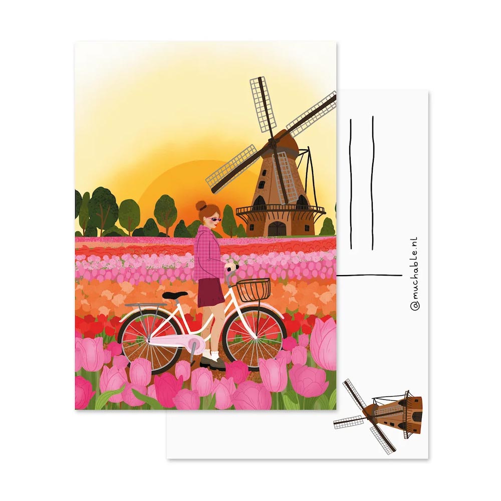Ansichtkaart Tulpenveld - Afbeelding 2