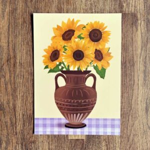Ansichtkaart Zonnebloemen Boeket