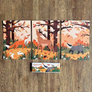 Kaartenset Herfstdieren