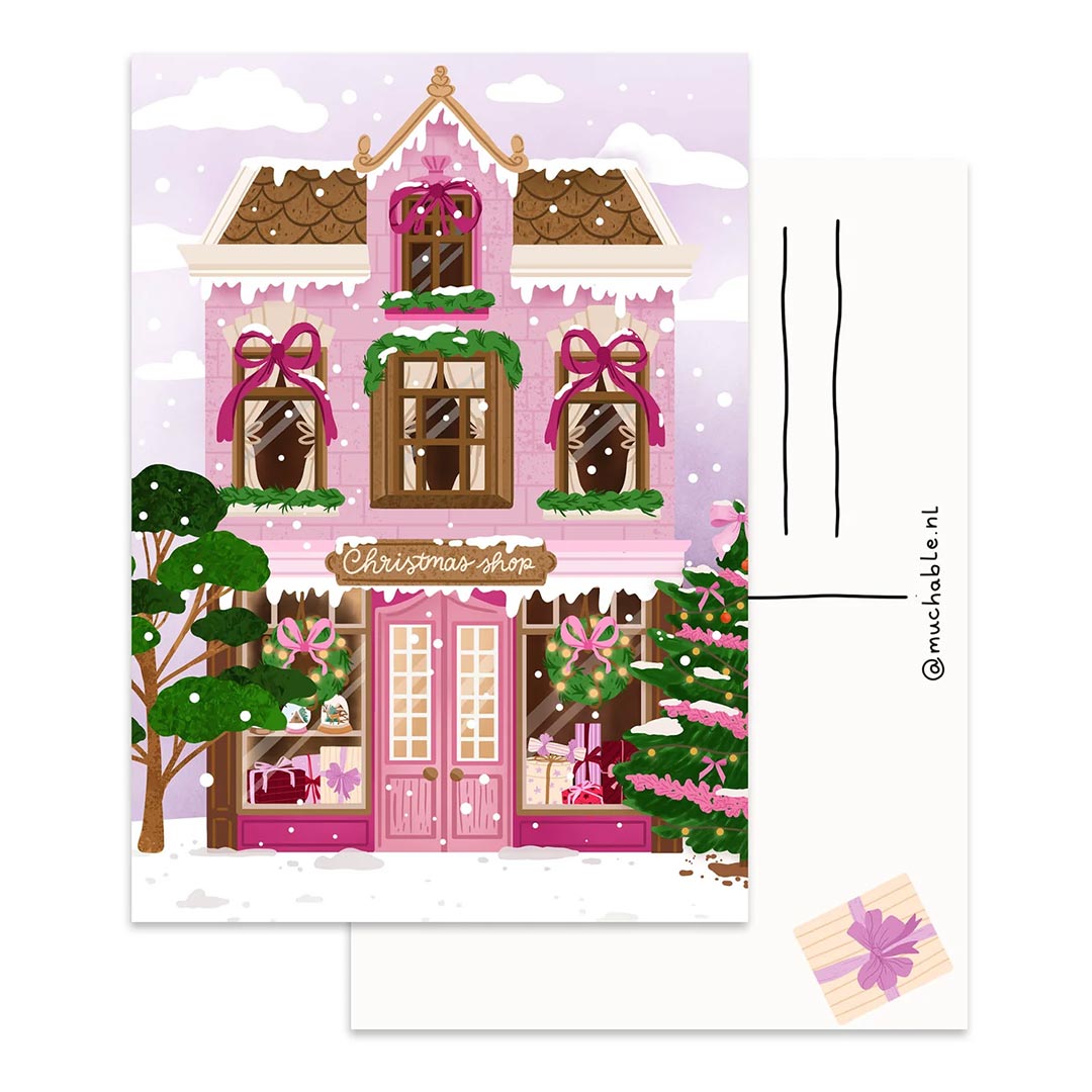 Kerstkaart Kerstwinkel - Afbeelding 2