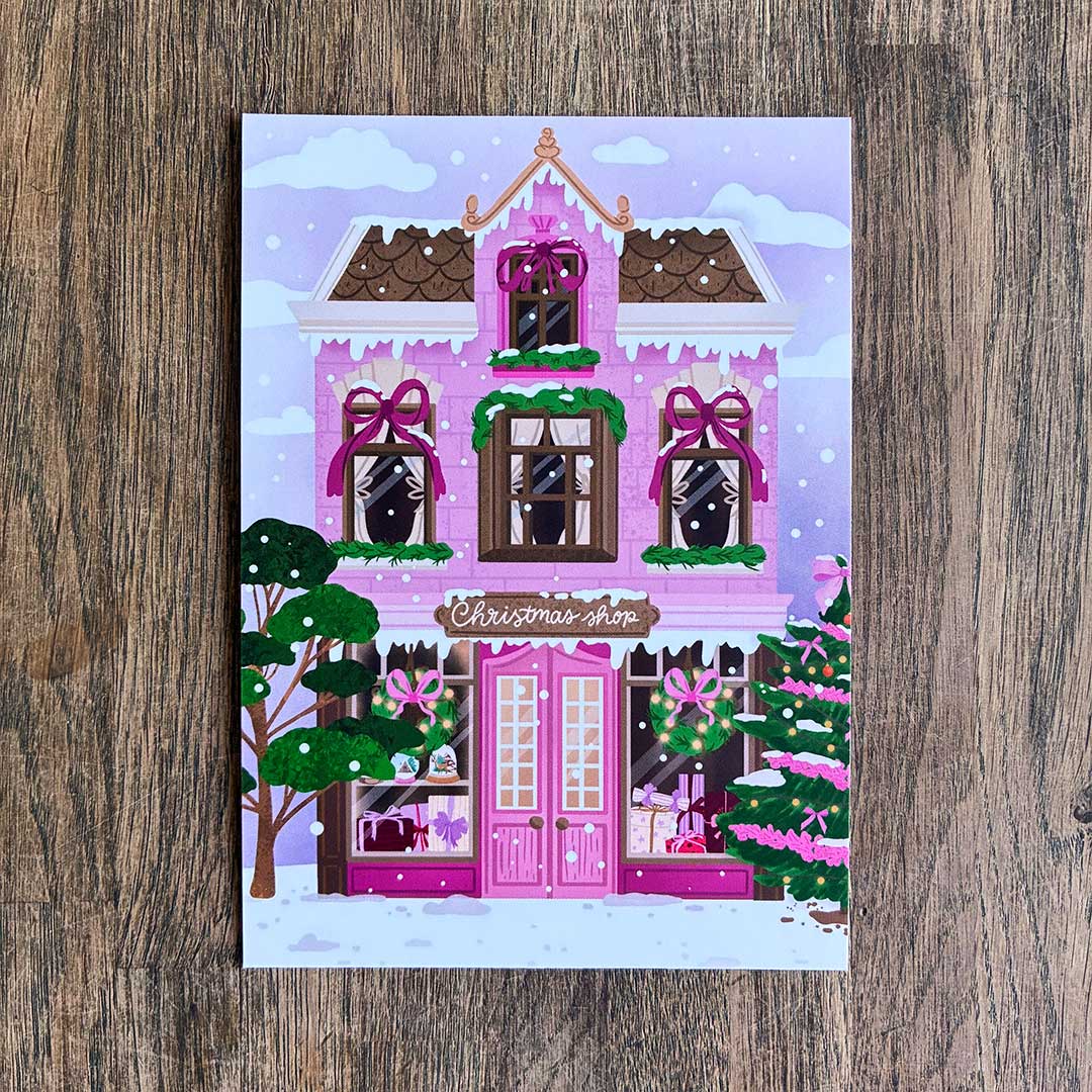 Kerstkaart Kerstwinkel