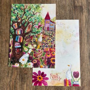 Postkaart Boekenboom in Bloemenveld