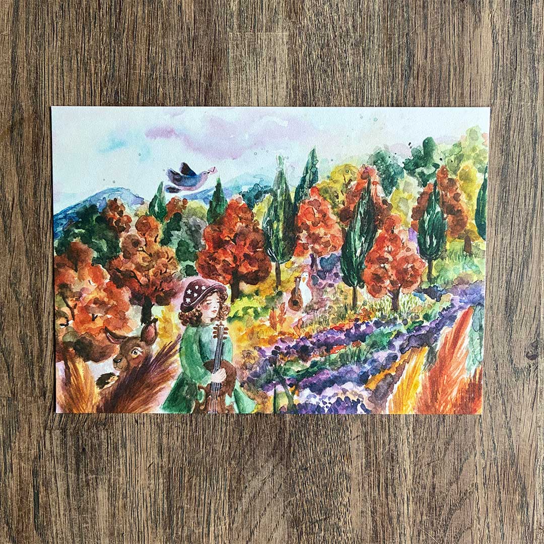 Postkaart Herfstbos Melodie