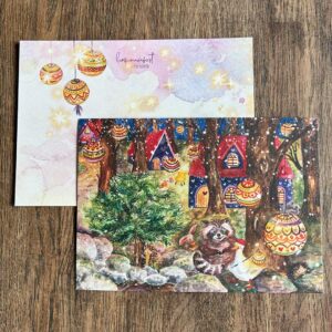 Postkaart Huisjes in Lampionnenbos