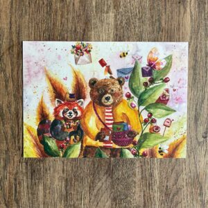 Postkaart Post van Rode Panda en Beer