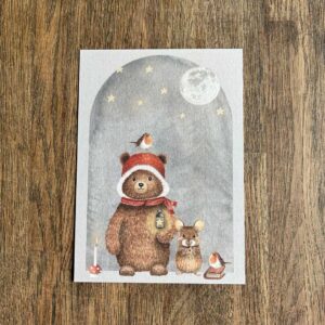Postkaart Winter Dieren